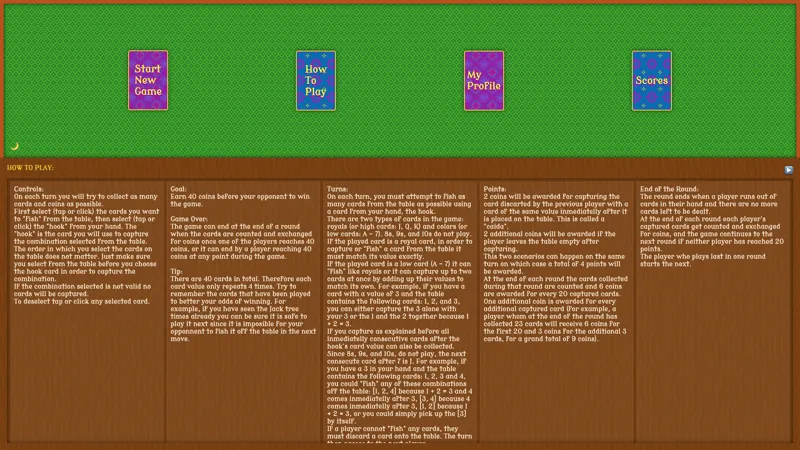 Cuarenta card game lobby with multiplayer room selection