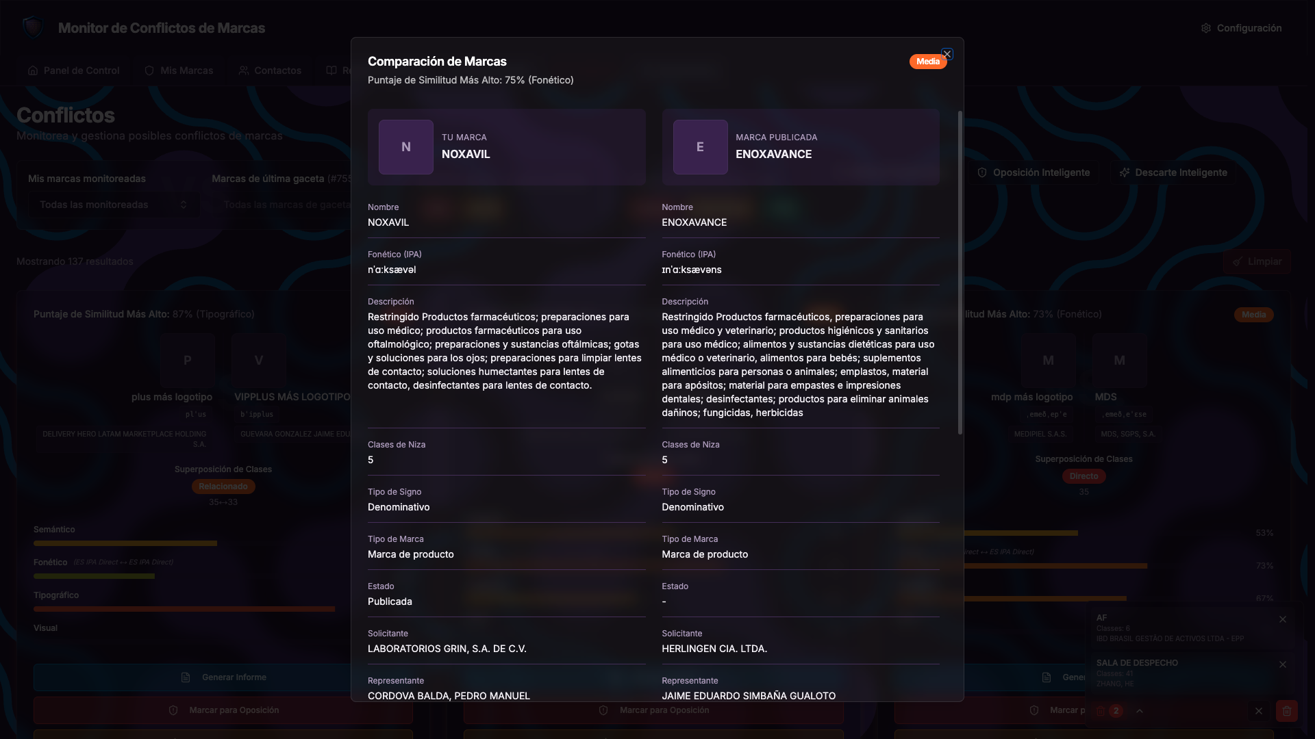 Markatzy similarity analysis interface