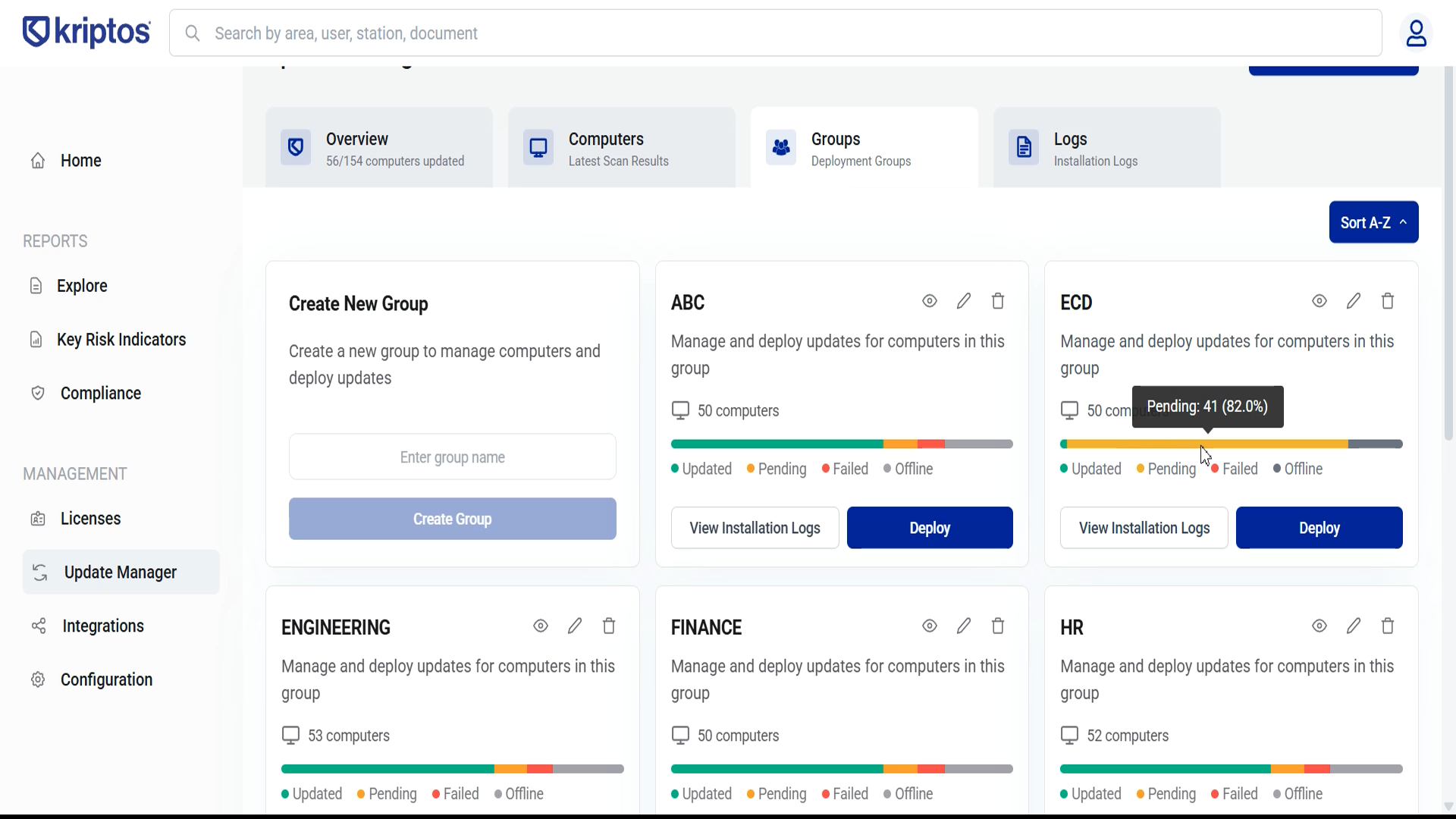 Update Manager software catalog